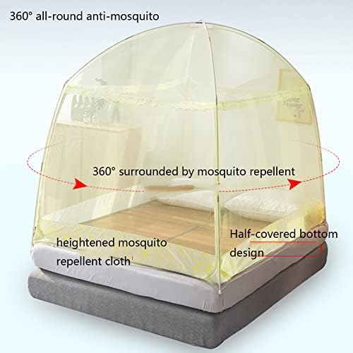 Престилка с комарите мрежа HOBEKRK Детска Сгъваема за Единично за Двойно легло с три врати Студентски Купол Безплатен