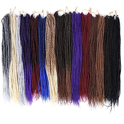 Haolocs 6 Опаковки 22-инчови Сенегальских Плетени Косичек за Коса T1B/Сив Малката Хавана Обрат За Плетене на косата