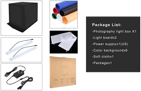 Светлинна кутия за фото студио, Преносим Лайтбокс Alucax 16 x 16 см за Заснемането на продукти, Комплект Светлинна