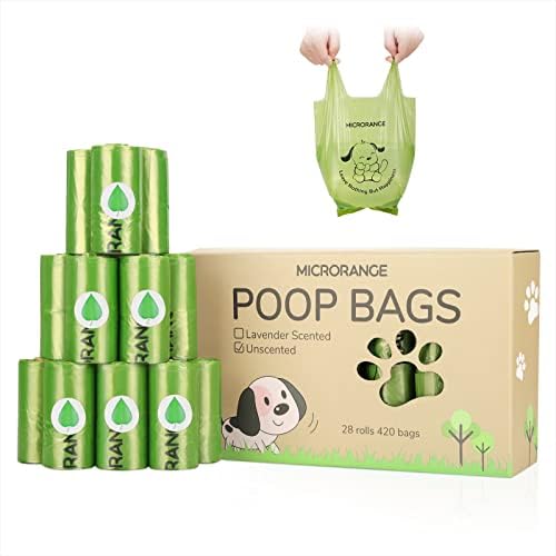 Чанта за кучешки какашек MICRORANGE, Чанти за какашек домашни любимци с удобни дръжки за обвързване, 420 Опаковъчни