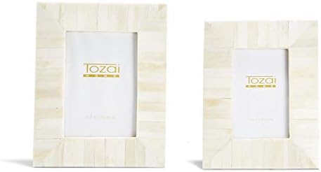 Комплект от 2 рамки за снимки от плочки слонова кост TOZAI Plaza включва 2 размер: 4 x 6, 5 x 7