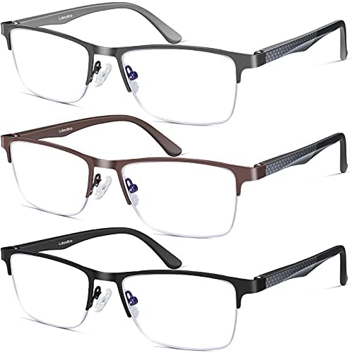 Мъжки слънчеви очила за четене, блокиране на синя светлина, очила за четене в метална рамка за четене