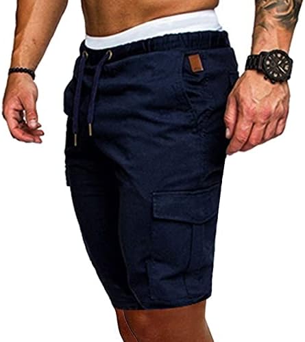 Мъжки къси панталони-карго класически, намаляване, Мода 2022, Обикновен мъжки къси панталони-карго с Еластичен