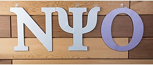 Непълни дървени букви на гръцката буква (N) за обозначаване на Nu (11,6 инча)