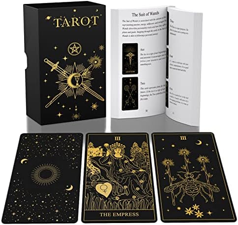Оригинален набор от карти Таро ACELION с ръководството, 78 броя на Картите Таро с златно фолио на повърхността,