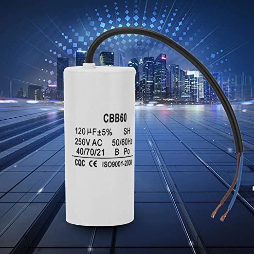 Работещ кондензатор CBB60, 250 v ac 120 icf 50/60 Hz Кондензатор на променлив ток с подводящим тел, подходяща за климатика,