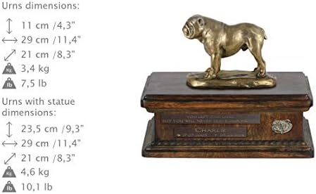 Английски булдог, Спомен Урна за Кучешки Праха със Статуя, на името на домашен любимец и Цитат - ArtDog Personalized