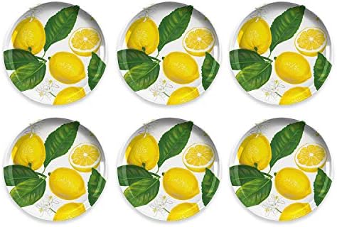 Чиния за салата TarHong Lemon Fresh от чисто меламин, 8.5 инча, Комплект от 6
