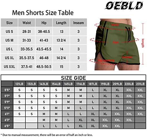 OEBLD Спортни къси Панталони за Мъже, 3-Инчов бързо съхнещи Спортни Шорти за Бягане с Джобове с цип