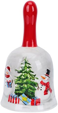 jojofuny Коледни Звънчета Керамична Камбанка с Шарките на Снежен човек Камбаната за Вечеря, Празничен Подарък-Коледна