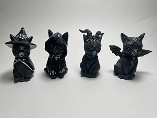 Фигурки на Котки - КОМПЛЕКТ ОТ 4-ТЕ - Сатанински Фигурки на Котки, Други Езически Вещици, Черна Магия