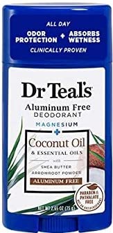 Дезодорант Dr Teal's, без алуминий - Кокосово масло - Без парабени и фталатов - 2,65 унция