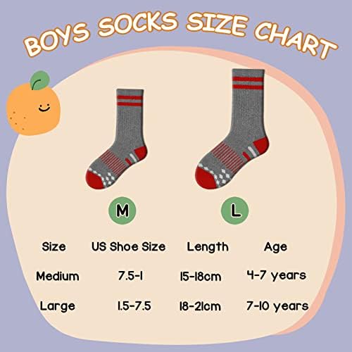 Чорапи Comfoex За момчета 4-6 6-8 8-10 Години, Спортни Дълги Чорапи За Децата, Памучни Чорапи от Телешка кожа Подметка, 6 Двойки