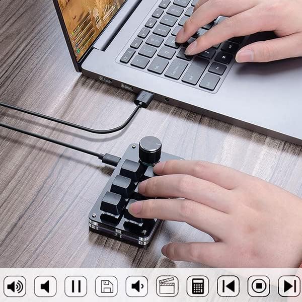Мини Клавиатура GOWENIC с 6 Клавиши, Ръчна Детска Клавиатура, Кабелна USB Безжична Bluetooth, Dual Режим, OSU HID Клавиатурата,