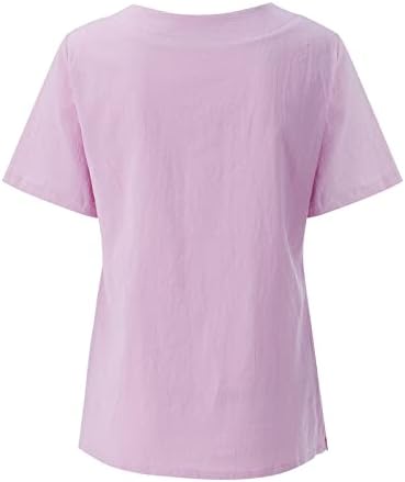 Нови Ризи за жени по-Големи Размери, Дамски Памучен Бельо Тениска с Кръгло деколте и принтом копчета, Елегантна Риза