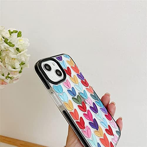 Модерен Прозрачен калъф за телефон Любовта Hearts за iPhone 13 6,1Калъф Хубав цвят с вграден Броня, Противоударная Специална