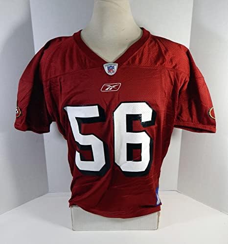 2002 San Francisco 49ers 56 Game Пусна Червената Обучение фланелка 961 - Използваните тениски За игри NFL Без