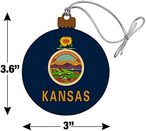 Празнична Украса за Коледно Дърво с Флага на щата Канзас