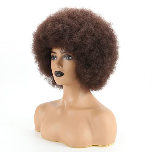 Буйни Афро-перука за черни жени, Светло-кафяви на Афро-Перуки на 70-те години на миналия век с Големи Еластични и Меки Естествени