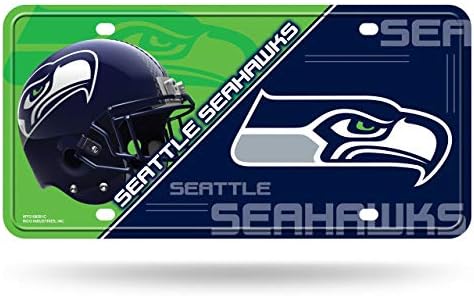 Rico Industries NFL Seattle Seahawks Унисекс Метален Регистрационен номер Seattle Seahawks Метален Регистрационен номер Seattle