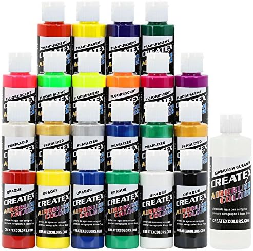 Боя за airbrushing Createx Colors - 22 цветове и Пречиствател - 2 грама