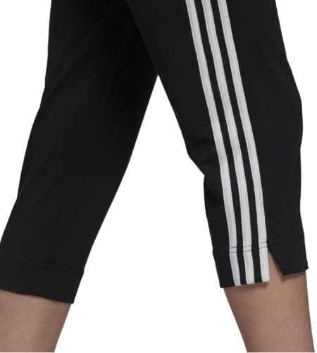 дамски трикотажни панталони adidas с 3 ивици 3/4, черно-бели