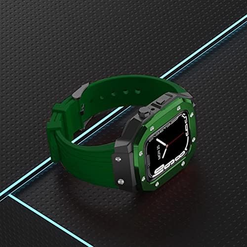 TEXUM за Apple Watch Band Series 7 Калъф за часа от сплав 44 мм 42 мм 45 мм Луксозни Метални, Гумени Аксесоари