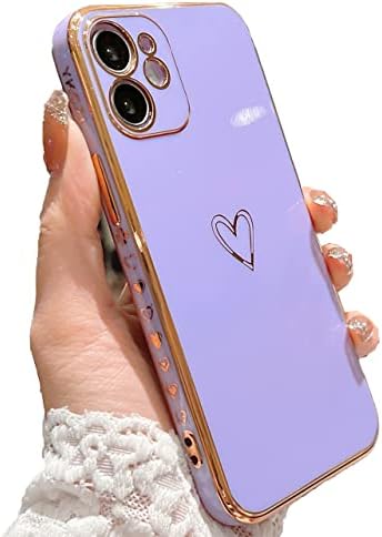 YKCZL е Съвместим с iPhone 12 Mini Case за жени и момичета, Луксозен калъф-броня с покритие по ръба, Сладък Калъф с пълна