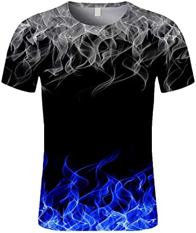 Тениски Nzwiluns, Мъжки Тениски с 3D Принтом Пламък, Монтиране на Спортен Случайни Пуловер, Тениски, Блузи, Блузи