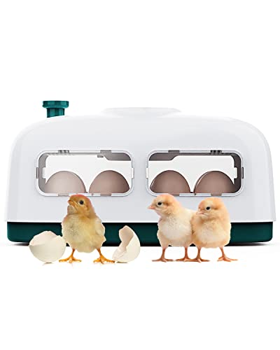 Инкубатор за 8 яйца, инкубатор за пиле с led осветление, Контрол на температурата и влажността и дисплей, Инкубатори