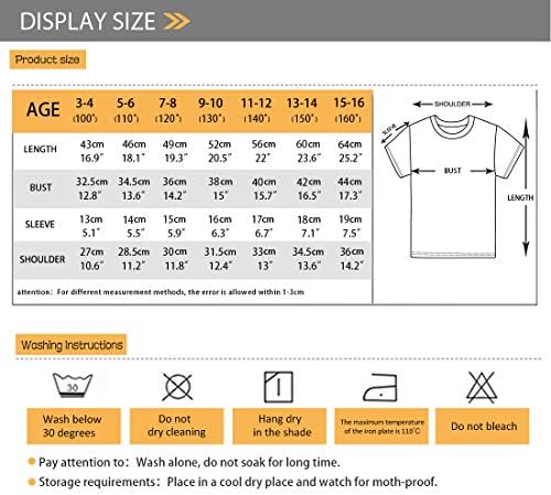 Showudesigns/ Тениска с къс ръкав за Момчета и Момичета, размери от 3 до 16 Години, Ежедневни Тениска с кръгло