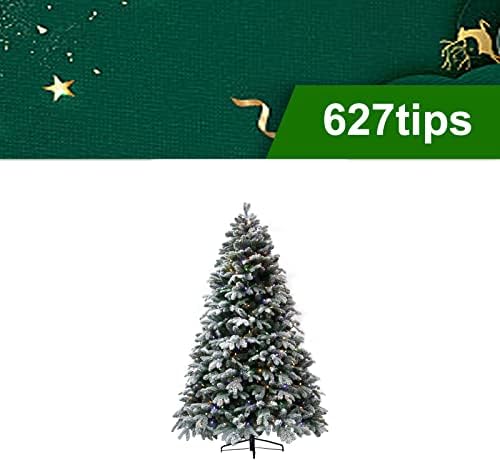 MAKEATREE 4,5 Подножието на Изкуствена Коледна елха със Сняг Флокированием с 627 Топчета, 250 л, Еловая Коледно Дърво