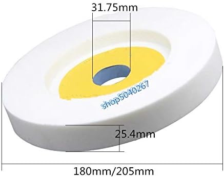 Xucus 180/20525.431.75 мм Бял вогнутый шлайфане кръг от бял корунд Шлайфане Полировальный Буфер Диск-инструмент за полиране на метал - (Размер: 60, размери: 205x25.4x31.75 мм)