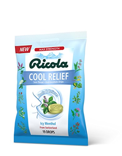 Капки за потискане на кашлица Ricola Cool Relief, 19 части (1 опаковка)