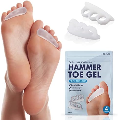 Оригинални гелове за пръстите на краката Dr. Frederick's Hammer - 4 бр. Гребен за подкрепа на пръстите на краката Чук за жени