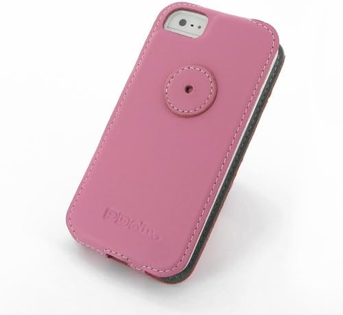 Калъф Pdair Flip Top Case за Apple iPhone 5 от мека Защитна кожа за ръчна работа с клипс за колан - Розов