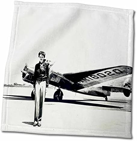Триизмерна Стара снимка на Амелии Earhart с Lockheed Electra Model 10 - Кърпи (twl-62531-1)