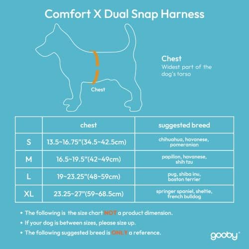 Gooby Comfort X Harness Dual Snap - Тюркоаз шлейка за кучета от средни по размер с въртящи се катарами и патентована
