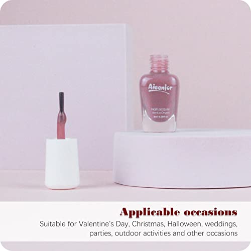 Розов Лак за нокти Aieenjor Телесен цвят, Прозрачен Лак за нокти с Телесен цвят, Нетоксичен Лак за нокти на водна основа с