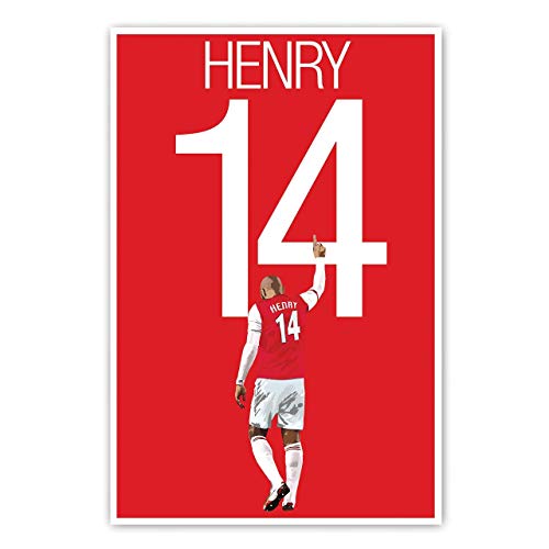 Футболен принт Арсенал - Плакат на Тиери Анри - Футболно изкуство - Футболен разпечатки без рамка - Футболно оформяне