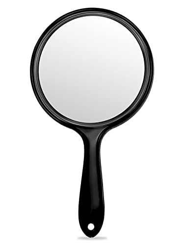 Ръчно огледало OMIRO, Двустранно Ръчно огледало, 1X/3X Увеличително огледало с дръжка, Опаковка по 1 парче (Прозрачно