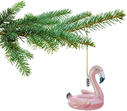 Тропически коледна украса, Тропически бижута - Flamingo Floatie Ornament 2023 - предлага се в кутия за подарък, така