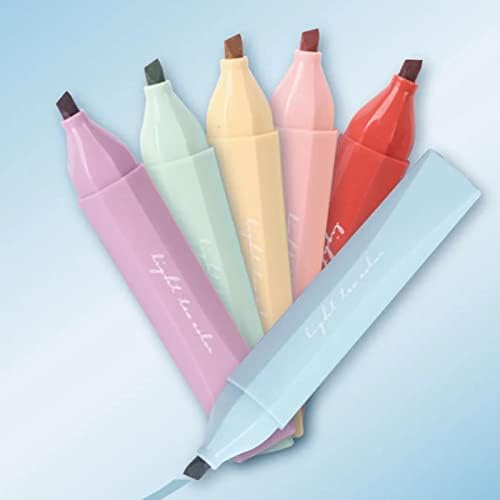 Маркери UEXINGOO, 6 Цветни Маркерных Дръжки, бързо съхнещи Нетоксични Маркери-хайлайтеры с Върха на Длетото за възрастни