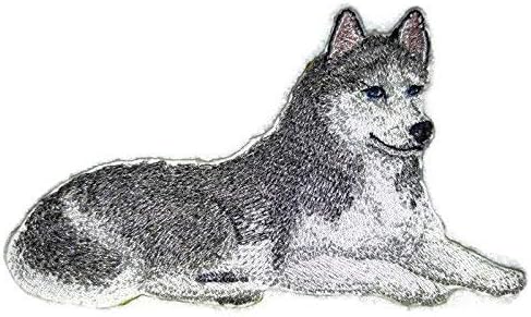 Невероятни портрети на кучета по поръчка [Сибирското хъски], бродирани желязо нашивке [5 x 3] [Произведено в САЩ]