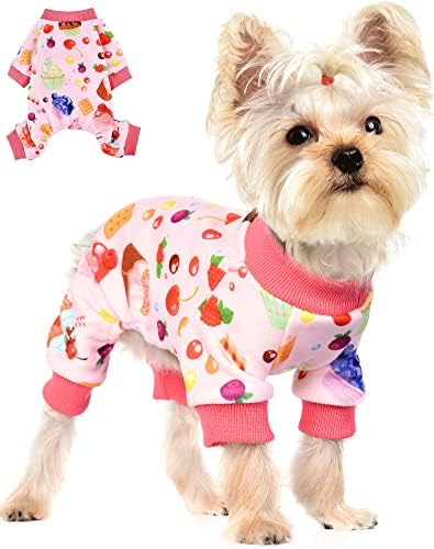 Пижами за кучета Сладко Doggie Onesie Пет Pjs от Меко Кадифе за малки кучета (Животни, X-Small)