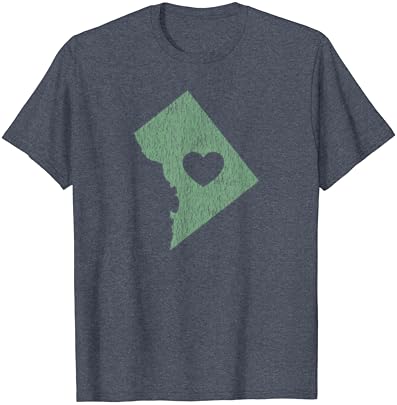 Вашингтон, окръг Колумбия, тениска Love Heart (Синьо-зелен)