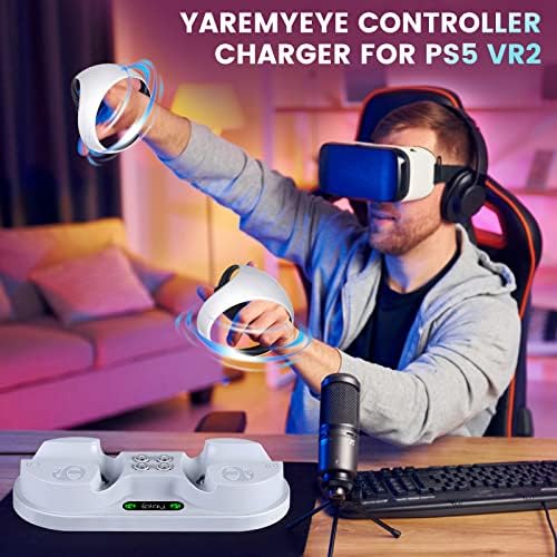 Смяна на зарядно устройство YAREMYEYE VR2 PS5 за зарядно устройство контролер Playstation 5 PSVR2 Sense 4 Магнитни интерфейси
