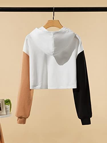 LEWGEL / Модни блузи и жилетки за момичета, hoody с модел от картун за момичета с цветни блокчета (Цвят: многоцветен, Размер: