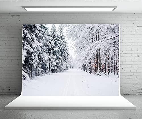 5x3 фута Фон Зимни Горски Пътеки Силен Натиск от Сняг Клони, Заснеженный Банер Снимка Фон