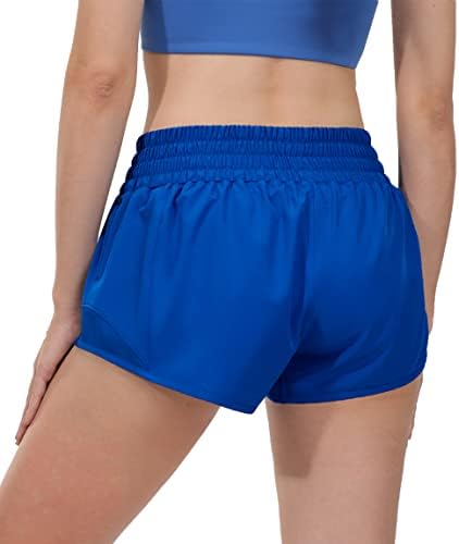 Дамски шорти за бягане Attifall с висока талия, 2,5 бързо съхнещи спортни къси панталони за фитнес зала с външни